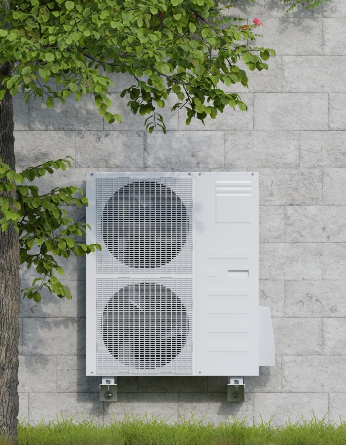 Pompe à chaleur installée en extérieur