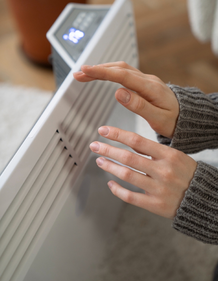 Chauffage électrique en fonctionnement